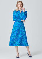 Smart Dress in Silk/Wool Printed Matelassé - Sophie
