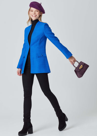 Royal Blue Tweed Jacket - Evelyn