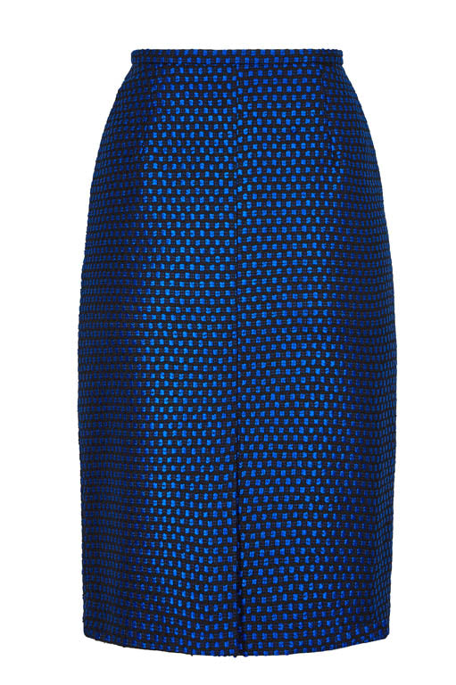 Sapphire Blue and Black Tweed Skirt - Penny