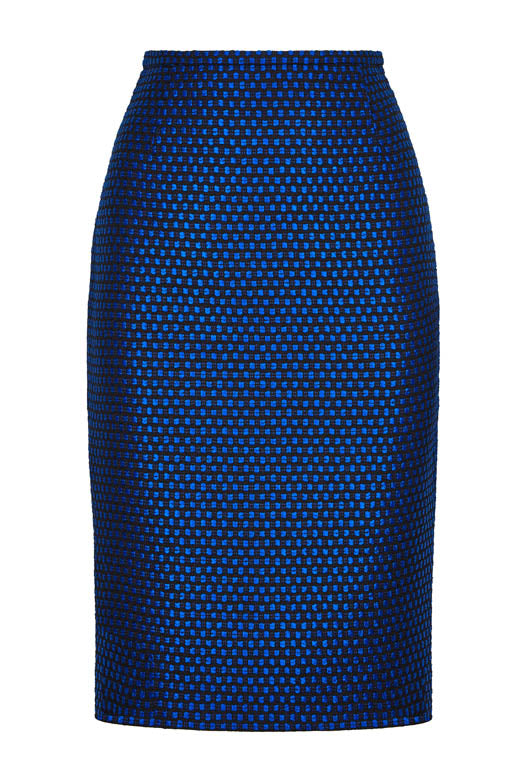 Sapphire Blue and Black Tweed Skirt - Penny