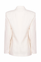 Cream Tuxedo Jacket with Silk Grosgrain Lapels - Imogen