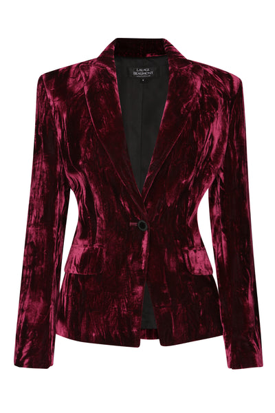 Burgundy Crushed Velvet Jacket Inez Lalage Beaumont