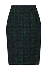 Green/Navy Boucle Tweed Skirt - Penny