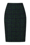 Green/Navy Boucle Tweed Skirt - Penny