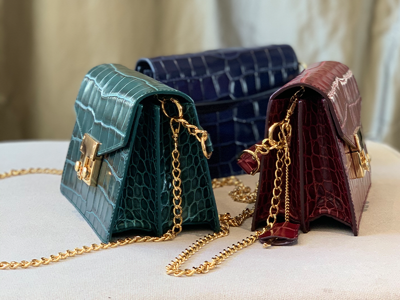 Croc print shoulder 2024 bag