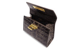Fonteyn Mignon Orinoco 'Croc' Print Calf Leather Handbag - Aviator