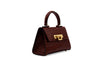 Fonteyn Mignon Orinoco 'Croc' Print Calf Leather Handbag - Brown