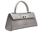 Fonteyn East West Orinoco 'Croc' Print Calf Leather Handbag - Silver
