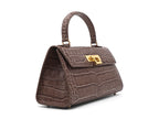 Fonteyn East West Orinoco 'Croc' Print Calf Leather Handbag - Taupe