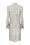 Dress Coat in Beige Embroidered Raw Silk and Frogging Fastening - Vicky