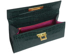 Fonteyn East West Orinoco 'Croc' Print Calf Leather Handbag - Dark Green