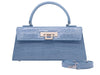 Fonteyn East West Orinoco 'Croc' Print Calf Leather Handbag - Bluebell