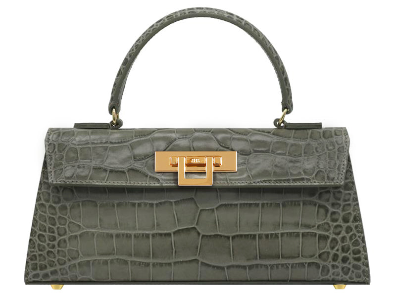 Fonteyn East West Orinoco 'Croc' Print Calf Leather Handbag - Sage