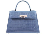 Fonteyn Large Orinoco 'Croc' Print Calf Leather Handbag - Bluebell