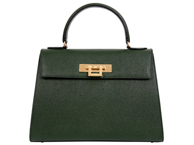 Fonteyn Large Palmellato Handbag Dark Green | Lalage Beaumont