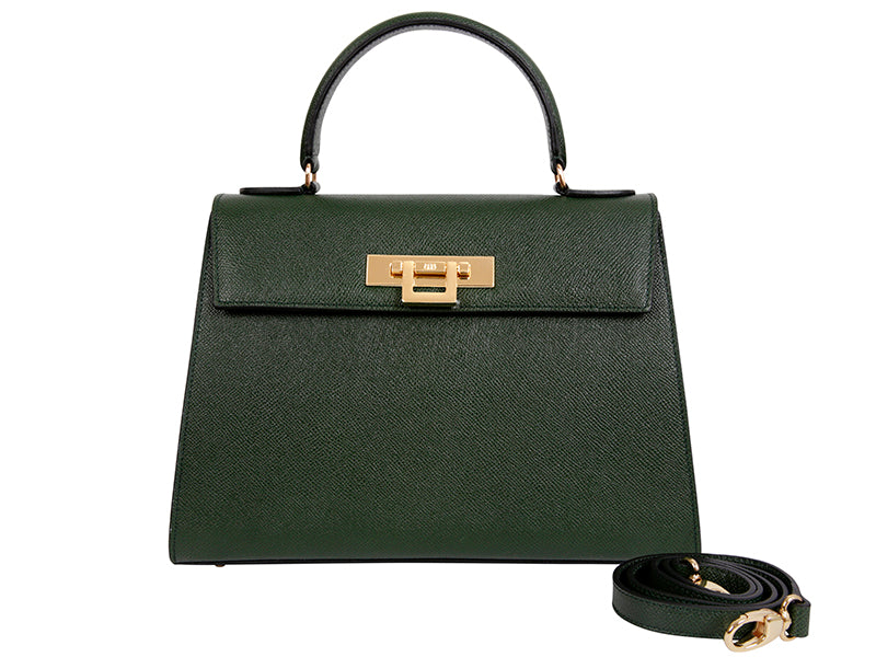 Fonteyn Large Palmellato Handbag Dark Green | Lalage Beaumont