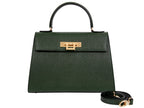 Fonteyn Large Dolomite Pebble Print Calf Leather Handbag - Dark Green