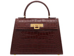 Fonteyn Large Orinoco 'Croc' Print Calf Leather Handbag - Brown