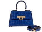 Fonteyn Mignon Orinoco 'Croc' Print Calf Leather Handbag - Cobalt