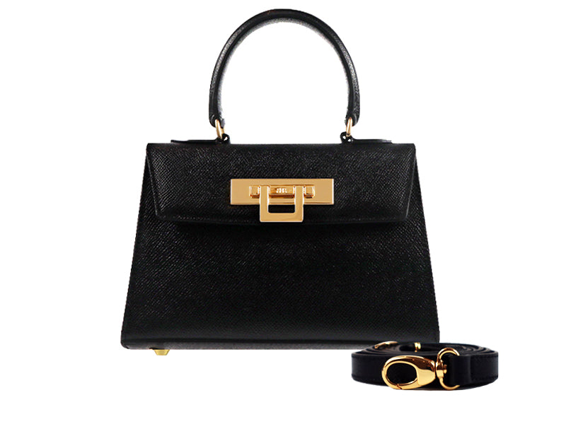 Fonteyn Mignon Dolomite Pebble Print Calf Leather Handbag - Black ...