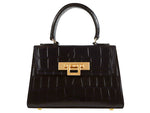Fonteyn Mignon Orinoco 'Croc' Print Calf Leather Handbag - Black