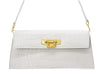 Fonteyn Clutch Orinoco 'Croc' Print Calf Leather Handbag - White