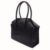 Carmen - Large Tote Handbag in Orinoco 'Croc' Print Calf Leather - Black