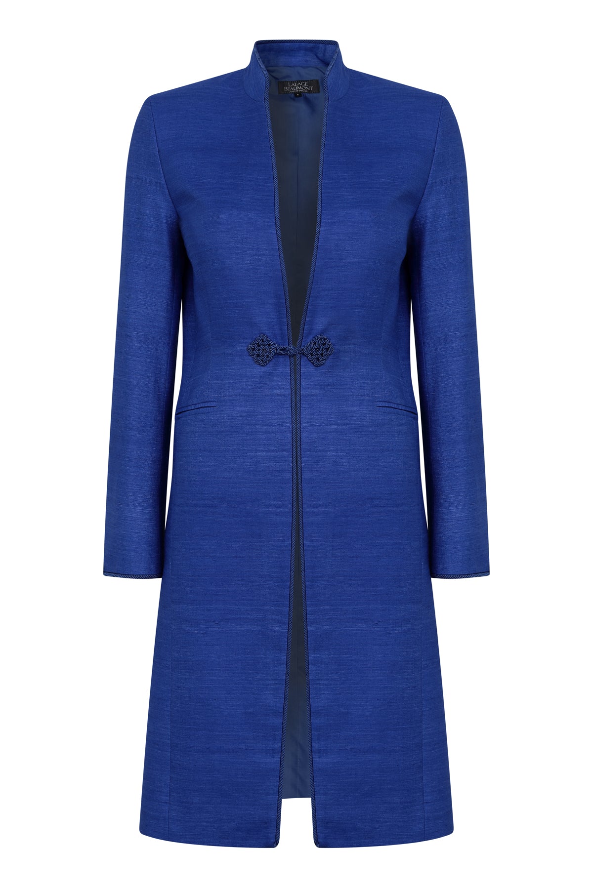 sapphire blue dress coat for weddings and events