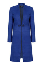 sapphire blue dress coat for weddings and events