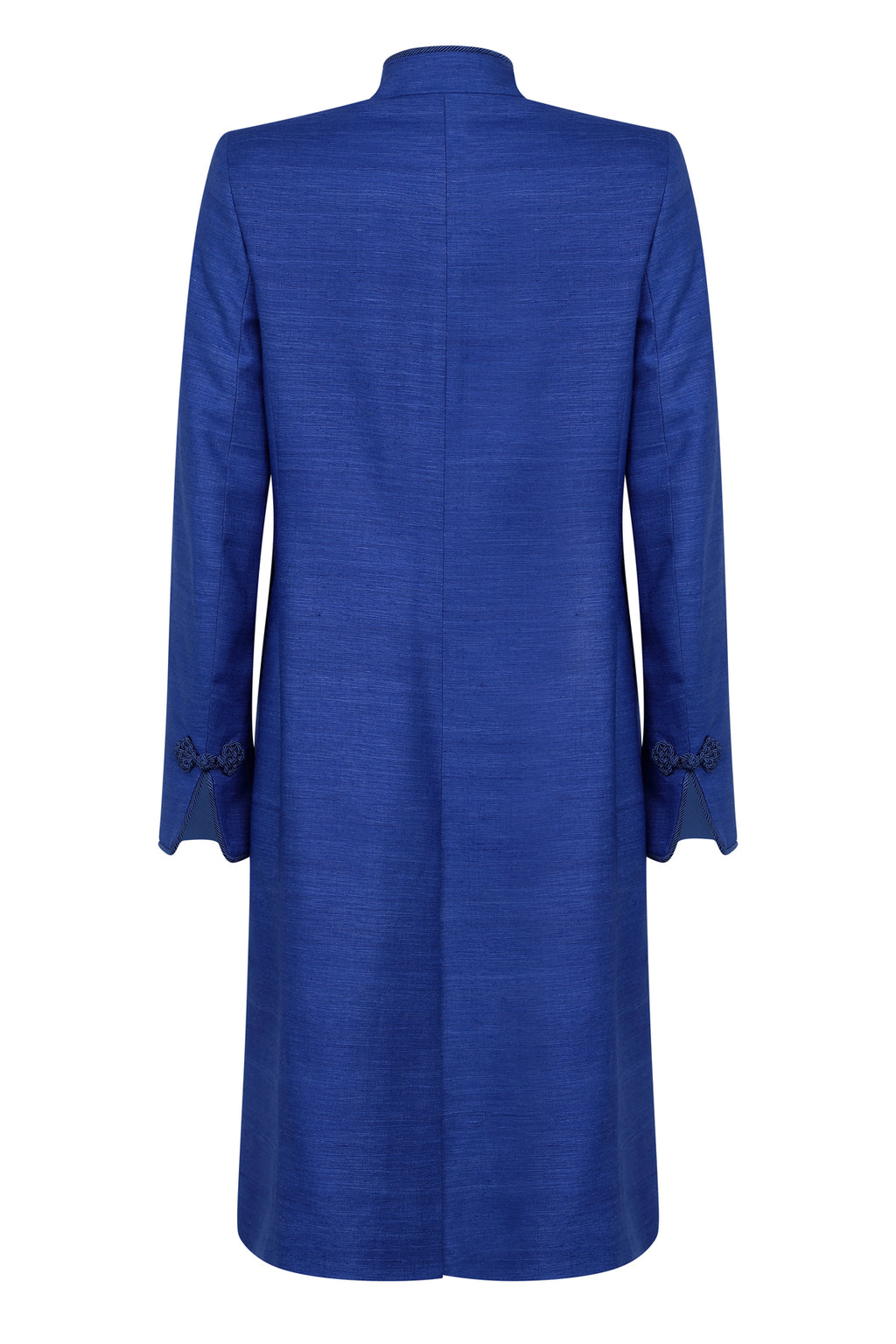 Sapphire Plain Raw Silk Dress Coat - Vicky – Lalage Beaumont
