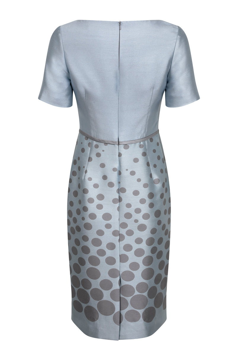 Silver/Sky Dress with Graduated Dots - Angie