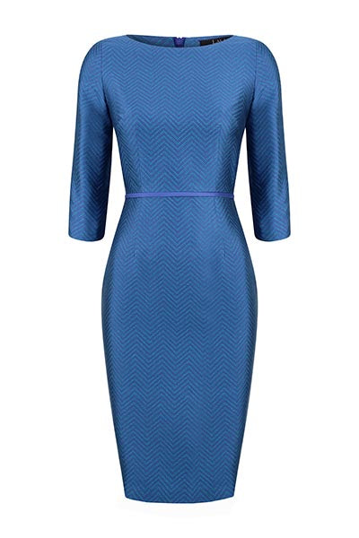 Jade Herringbone Jacquard Dress Angela