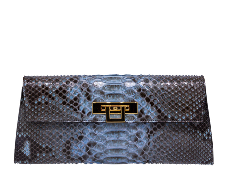 Fonteyn Clutch Pythonskin Handbag Celadon