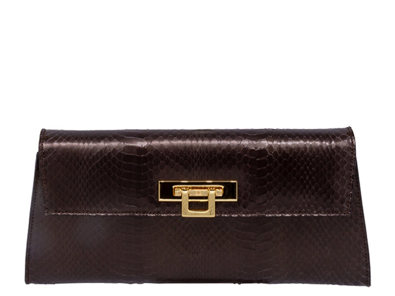 Fonteyn Clutch Snakeskin Metallic