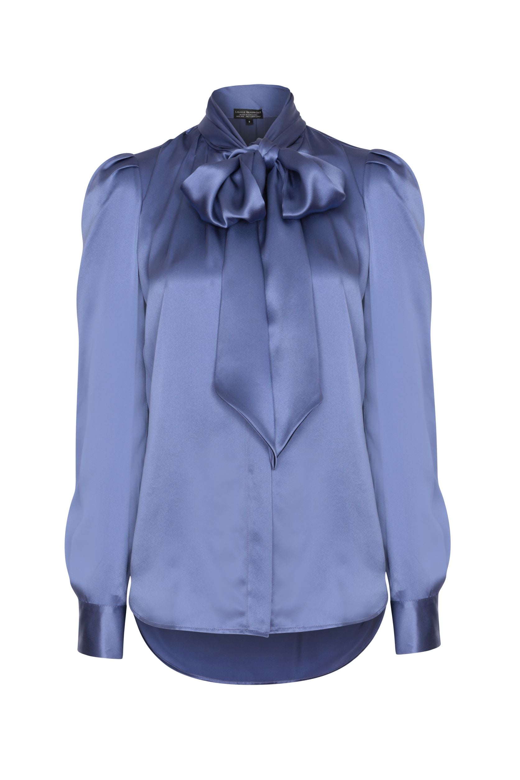 Tie Neck Blouse Smokey Silk Satin Denisa