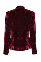 Burgundy Crushed Velvet Jacket - Inez