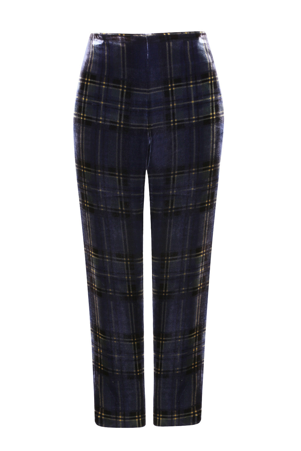 Velvet Tartan Narrow Trousers Phoebe