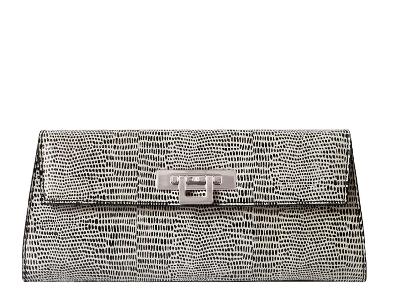 Fonteyn Clutch Snakeskin White