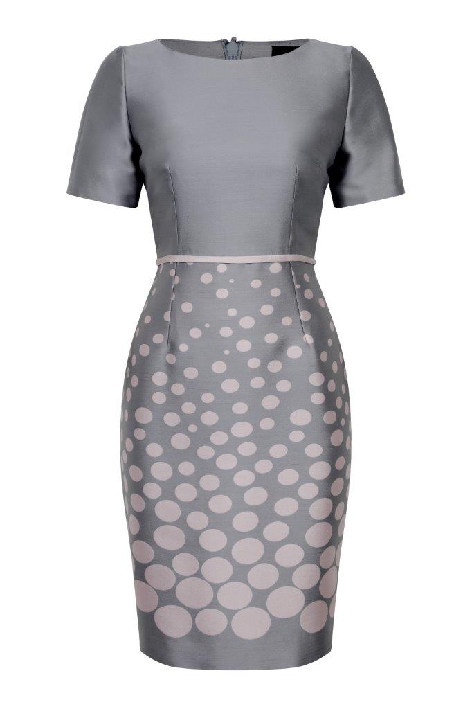 Graduated Dots on Grey Silk Sateen Angie