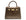 A bronze croc print Italian calf leather luxury handbag with gold plated hardware and a top handle.