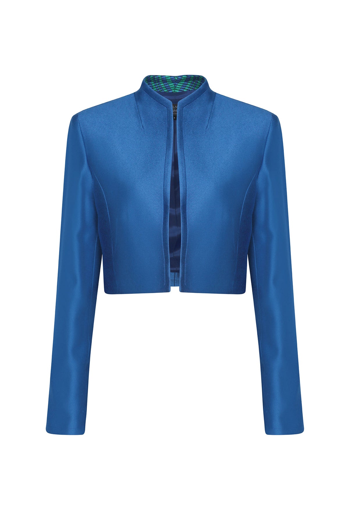 Short Jacket Viscose Cotton Sateen Check Contrast lapels Hermione