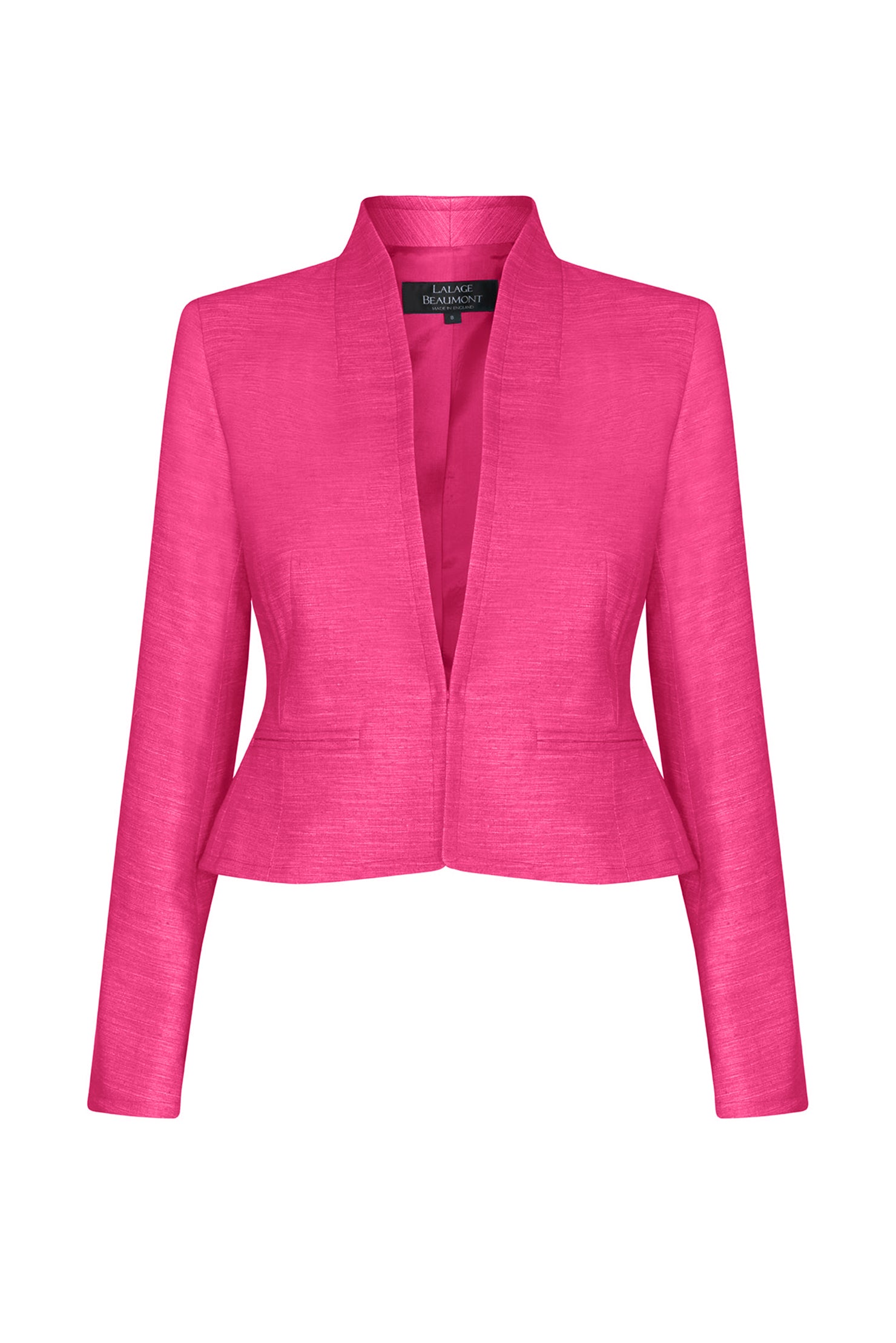 Fitted Edge to Edge Plain Raw Silk Jacket Margo