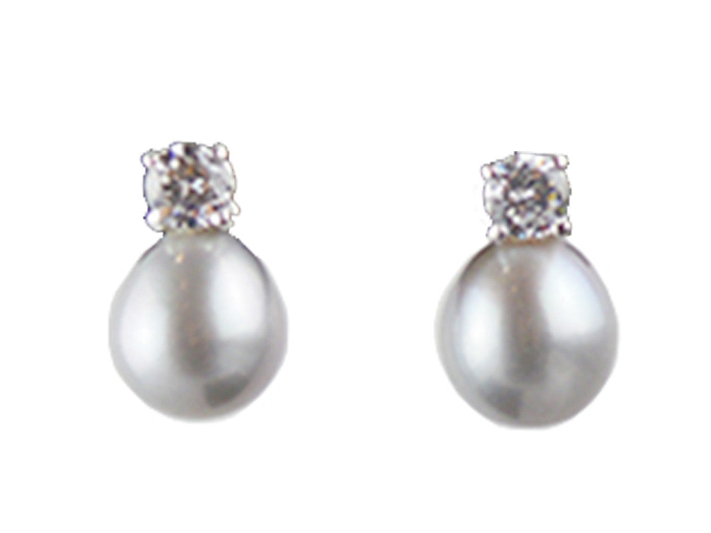Teardrop Fresh Water Pearl on Faceted Crystal