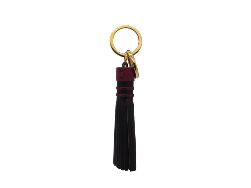 Tassel Keyring Bag Charm Black Wine
