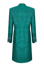 Peacock Dress Coat in Winter Brocade with Cord Trim and Frogging  - Vicky