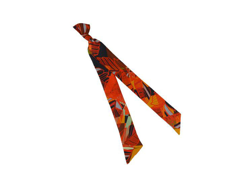 Banderole Silk Ribbon Scarf Feather Jungle