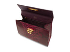 Fonteyn Large Pythonskin Handbag - Wine