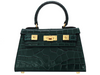 Maya Mignon Orinoco 'Croc' Print Calf Leather Handbag - Dark Green