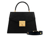 Odette Mini Dolomite Pebble Print Calf Leather Handbag - Black