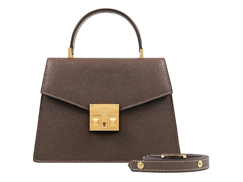 Odette Mini Dolomite Pebble Print Calf Leather Handbag - Taupe